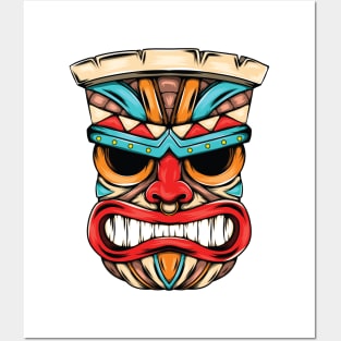 Abstract Angry Face Tikimask Fantasy Artistic Style Posters and Art